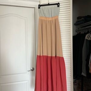 Silk Strapless Maxi Dress